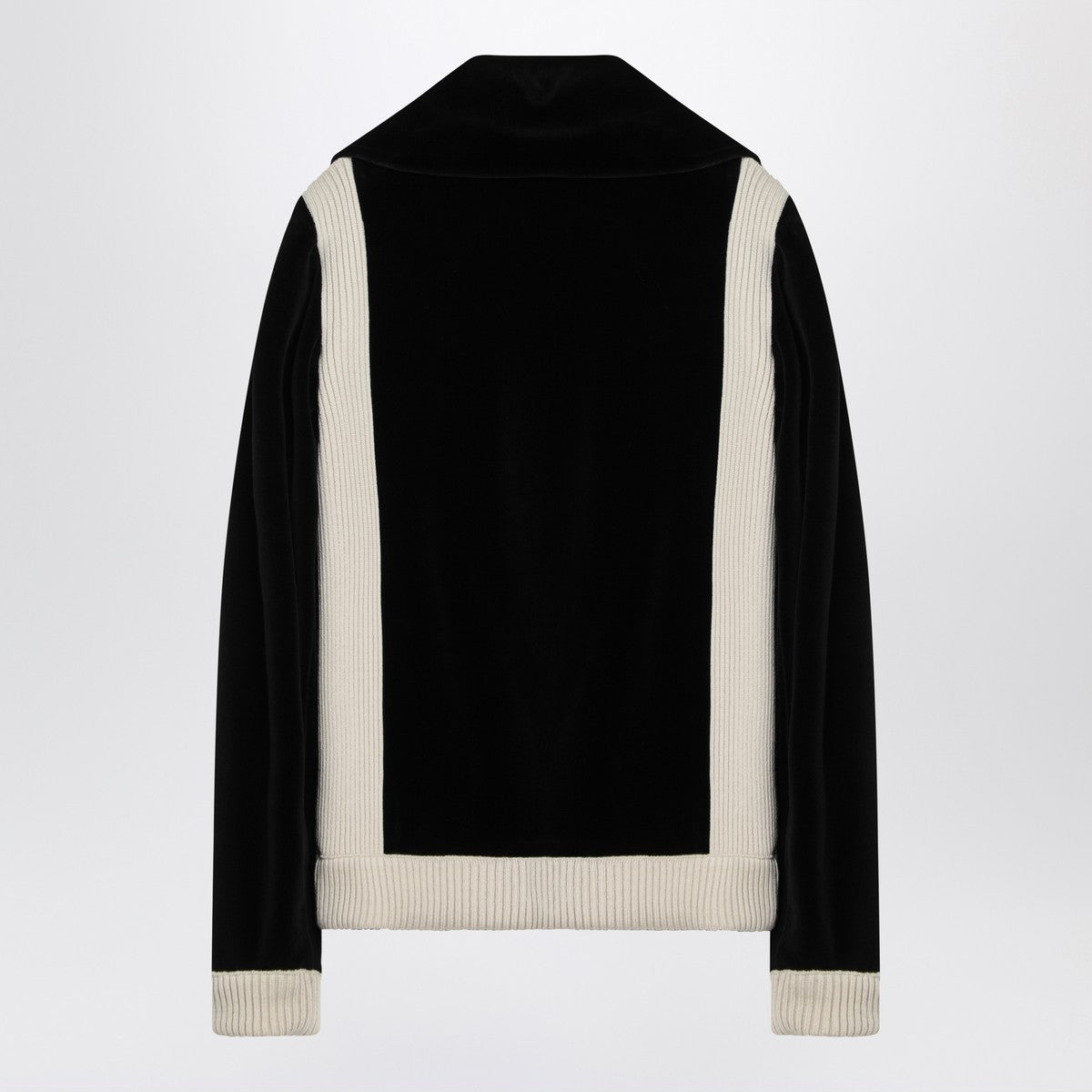 Black chenille sweatshirt with Chez Valentino patch